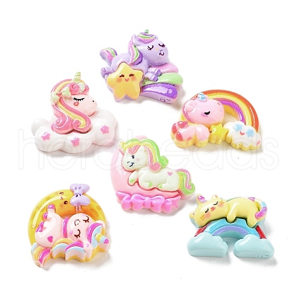 Unicorn Rainbow Cloud Opaque Resin Decoden Cabochons CRES-A057-03-1