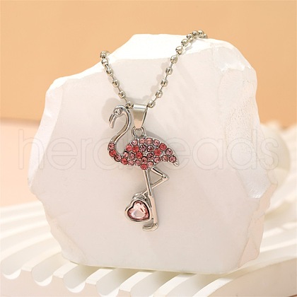 Alloy Colorful Rhinestone Pendant Necklaces for Kid FS-WG8D677-04-1