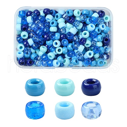 480Pcs 6 Colors Opaque & Transparent Plastic Beads KY-YW0001-75F-1