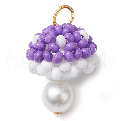 Seed Beads Beaded Charms PALLOY-MZ00332-01-1