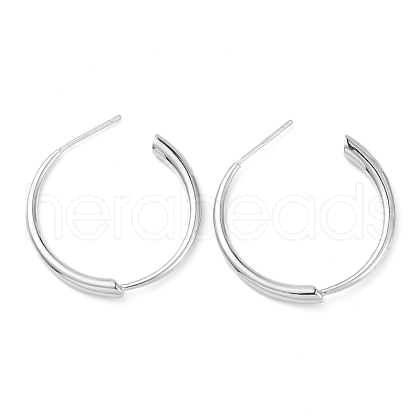 Rack Plating Brass Ring Stud Earrings for Women EJEW-K245-12P-1