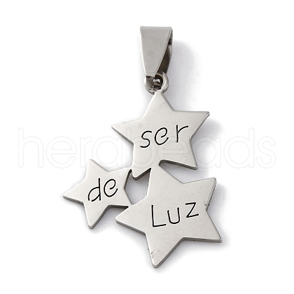 201 Stainless Steel Pendants STAS-Q342-13P-1