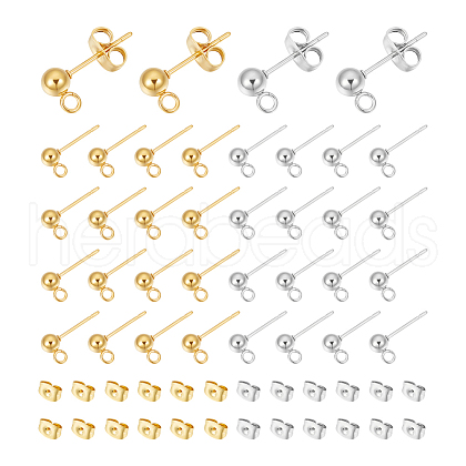 Unicraftale 202 Stainless Steel Ball Stud Earring Findings STAS-UN0004-66-1