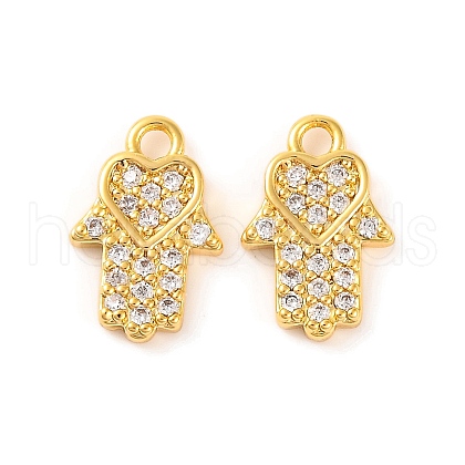 Brass Micro Pave Clear Cubic Zirconia Pendants KK-U017-06C-G-1