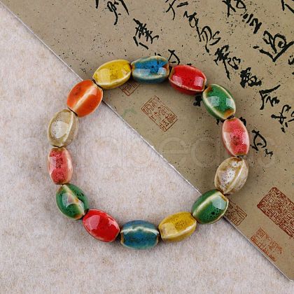 Handmade Porcelain Beaded Stretch Bracelets for Women FS-WG726AB-06-1