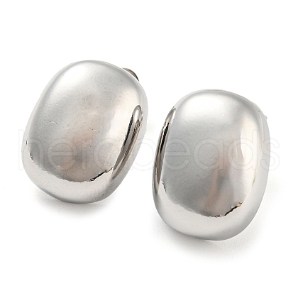 Rack Plating Brass Oval Stud Earrings EJEW-P242-02P-1