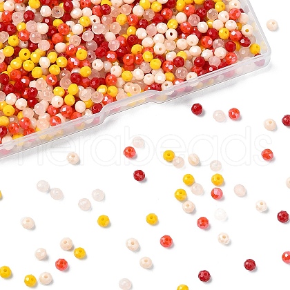 10 Strands 5 Colors Electroplate Glass Beads Strands EGLA-YW0003-89B-1