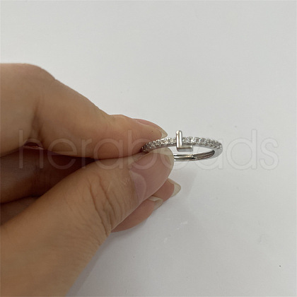 Brass Micro Pave Clear Cubic Zirconia Finger Rings FS-WGE303B-24-1