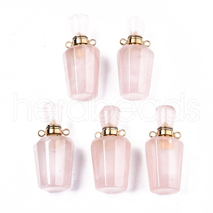 Faceted Natural Rose Quartz Pendants G-T131-14G-1