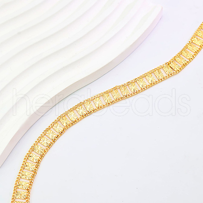 Elegant Vintage Brass Wide Rectangle Link Chain Anklets for Women LS2048-1-1