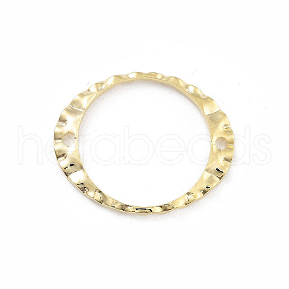 Brass Textured Hollow Oval Links KK-M288-11G-1