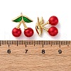 Cherry Brass ABS Plastic Pearl Stud Earrings EJEW-U062-04B-02G-5