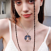 7 Chakra Copper Wired Wrapped Natural Mixed Gemstone Chip Big Pendants PALLOY-AB00196-6