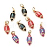 Real 18K Gold Plated Brass Micro Pave Clear Cubic Zirconia Pendants ZIRC-A020-18G-1