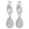 Teardrop Clear Cubic Zirconia Dangle Earrings EJEW-Q387-05P-1