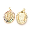 Brass Micro Pave Cubic Zirconia Pendants KK-I657-46G-2