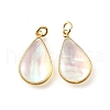 Natural White Shell & Epoxy Resin Pendants KK-E794-02G-01-1