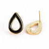 Brass Enamel Stud Earring Findings KK-S356-244A-NF-2