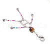 Tiger Eye Beads with Natural Quartz Beads and 201 Stainless Steel Links and Glass Seed Beads and Zinc Alloy Lobster Claw Clasps Decorations HJEW-JM03035-5
