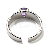 Natural Amethyst Adjustable Rings RJEW-K269-12P-02-3