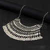 Tibetan Style Zinc Alloy Coin Tassel Chunky Bib Necklaces for Women FS-WGCC506-02-1