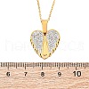 304 Stainless Steel Polymer Clay Rhinestones Wing Openable Pendant Necklaces for Women NJEW-Z065-14G-03-5