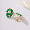 Oval with Flower Pattern Alloy Clip-on Earrings JF4361-3-2