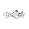Eco-friendly Rack Plating Brass Micro Pave Clear Cubic Zirconia Connector Charms KK-F843-05P-2