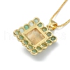 Natural Yellow Agate & Green Aventurine Rectangle Pendant Necklace NJEW-B089-01G-01-4