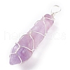 Natural Faceted Gemstone Pendants PALLOY-JF01296-4