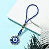 Flat Round with Evil Eye Resin & Alloy Pendant Decorations HJEW-JM01567-3