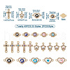 40Pcs 20 Styles Evil Eye Zinc Alloy Enamel Connector Charms ENAM-TA0001-37-3