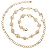 Alloy & Plastic Imitation Pearl Flower Link Chain Waist Belly Chains for Women FS-WG336A0-01-4