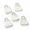 Watermelon Stone Glass Brass Pendants KK-E274-01P-023-1
