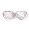 Heart Shape Polymer Clay Pave Rhinestone Beads RB-T018-03C-1