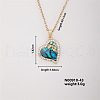 Vintage Brass Micro Pave Cubic Zirconia Heart Pendant Necklace for Women MF6183-1-1