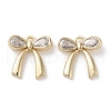 Brass Micro Pave Clear Cubic Zirconia Charms X-KK-G491-29G-1