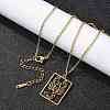 304 Stainless Steel Necklace NJEW-D330-01G-08-4