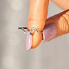 Wave Shaped Brass Micro Pave Clear Cubic Zirconia Finger Rings FS-WG385C2-02-2