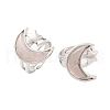 Moon & Star Natural Rose Quartz Adjustable Rings G-B085-18P-06-1