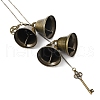 3Pcs Iron Bell & Alloy Key Charm Hanging Ornaments HJEW-JM03429-6