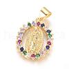Brass Micro Pave Cubic Zirconia Pendants KK-I657-32G-A-2