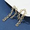Brass Rhinestones Stud Earrings AJEW-D307-01G-5