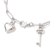 2Pcs 304 Stainless Steel Paperclip Chains Charm Bracelets for Women BJEW-JB11950-5