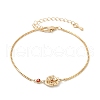 Mother's Day Brass Micro Pave Cubic Zirconia Birthday Flower Link Bracelets BJEW-U031-01G-01-4