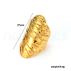 Texture Stainless Steel Open Cuff Rings for Women AA9055-2-3