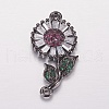 Brass Micro Pave Cubic Zirconia Links ZIRC-E150-01-2