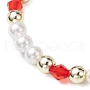 Shell Pearl & Non-magnetic Synthetic Hematite Bead Stretch Bracelets BJEW-JB11210-5