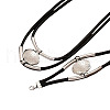Bohemian Style Oval Alloy & Imitation Leather Wax Cord Double Layer Necklaces & Bracelets Sets for Women FS-WG56800-01-6