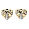 Brass Micro Pave Clear Cubic Zirconia Stud Earrings for Women EJEW-G430-02GP-4